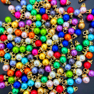 JAUNS DIY 20gb 8MM Mini Color Akrila Pērļu Kulons Krelles Šarms Auskari Rotājumi Juvelierizstrādājumu izgatavošanas Daļas