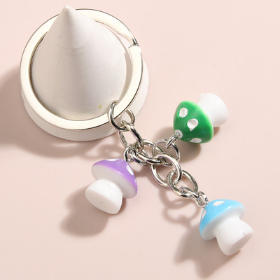 Breloc drăguț cu ciuperci colorate din rășină Cadouri de suvenir pentru femei, bărbați, accesoriu geantă, chei de mașină, bijuterii lucrate manual