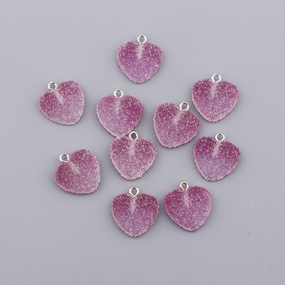 10 бр. Цветни меки бонбони във формата на сърце Сладки талисмани от висулка от смола Kawaii за обеци Гривни Консумативи за изработка на бижута
