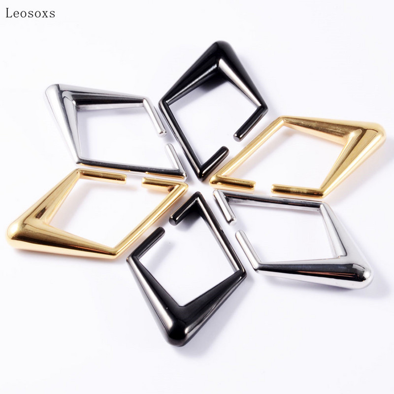 Leosoxs 2 buc urechi cu patru colțuri în formă de blocare din oțel inoxidabil cu personalitate nouă, urechi de lună și bijuterii piercing