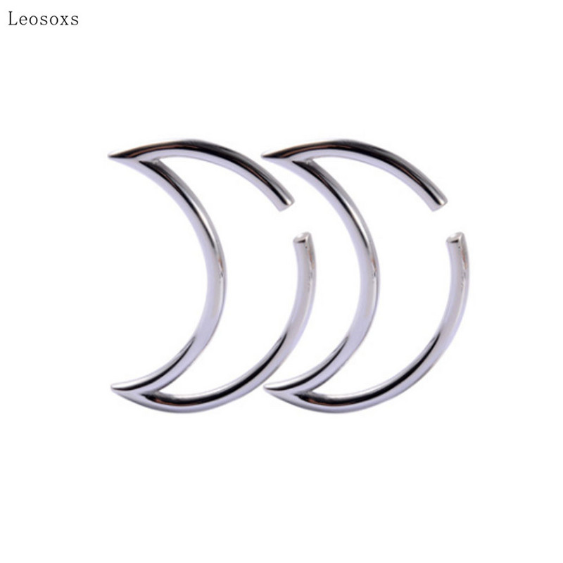 Leosoxs 2 buc urechi cu patru colțuri în formă de blocare din oțel inoxidabil cu personalitate nouă, urechi de lună și bijuterii piercing