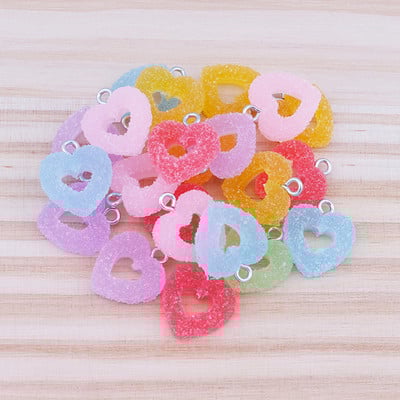 10 kom/lot Šareni mekani slatkiši u obliku srca Slatki privjesci od kawaii smole za privjeske za naušnice Narukvice Izrada nakita Skupna količina