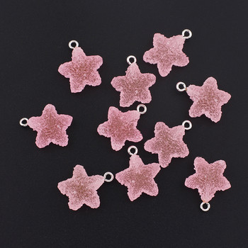 10 τεμ. Icing Star Shape Hard Candy Charms Cute Kawaii Resin Pendant Drop Charms για σκουλαρίκια Βραχιόλια Προμήθειες κατασκευής κοσμημάτων