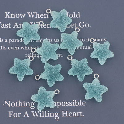 10db Icing Star Shape Hard Candy Bűbájok Aranyos Kawaii Gyanta Medál Csepp Bűbájok Fülbevalóhoz Karkötők Ékszerkészítési Kellékek