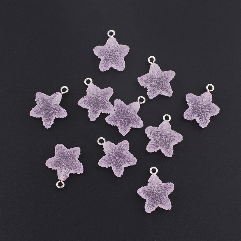 10db Icing Star Shape Hard Candy Bűbájok Aranyos Kawaii Gyanta Medál Csepp Bűbájok Fülbevalóhoz Karkötők Ékszerkészítési Kellékek