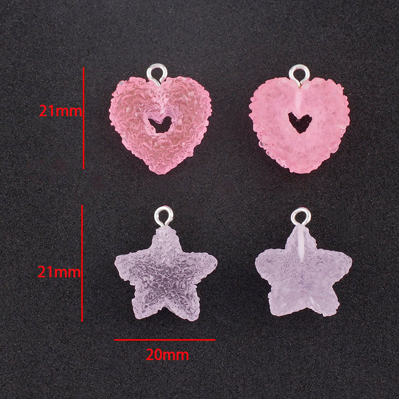 10db Icing Star Shape Hard Candy Bűbájok Aranyos Kawaii Gyanta Medál Csepp Bűbájok Fülbevalóhoz Karkötők Ékszerkészítési Kellékek