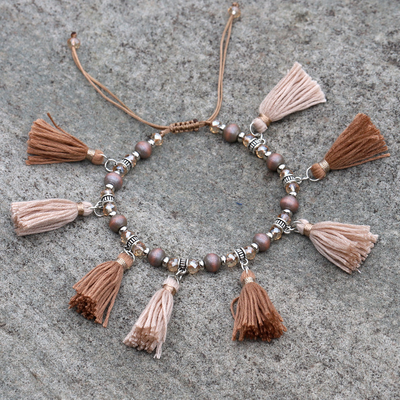 Brațe de gleznă pentru femei 2020, la modă nouă, de cristal, mărgele din lemn, ciucuri, accesorii, bijuterii de plajă, pentru picioare, gleznă desculță