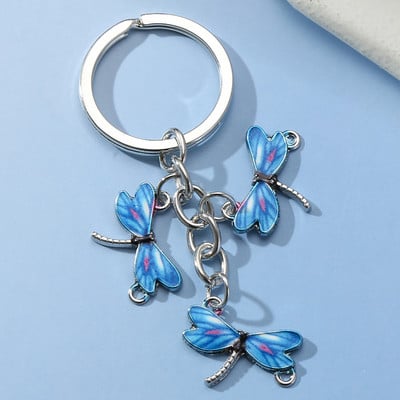 Breloc minunat cu libelulă, animale zburătoare colorate, lanțuri cheie, breloc emailat, cadouri de suvenir pentru femei, bărbați, bijuterii lucrate manual