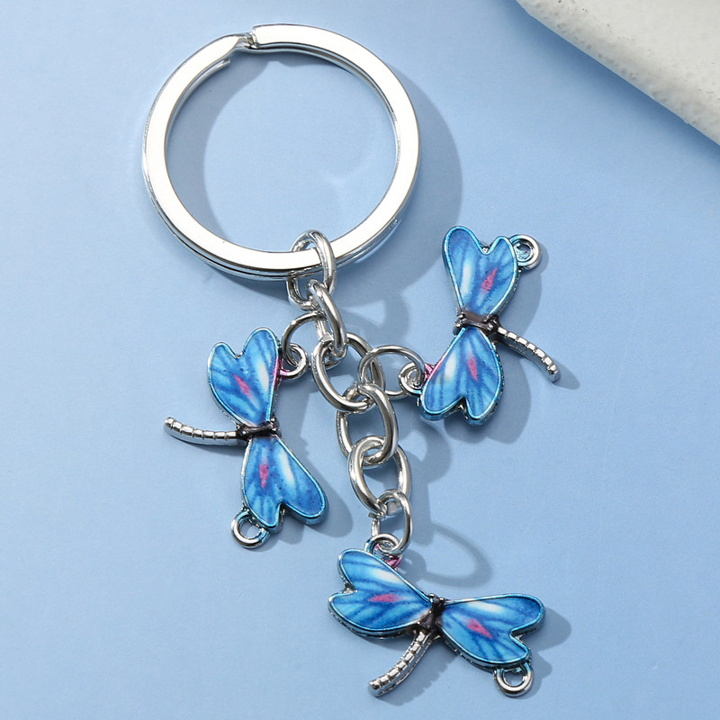 Breloc minunat cu libelulă, animale zburătoare colorate, lanțuri cheie, breloc emailat, cadouri de suvenir pentru femei, bărbați, bijuterii lucrate manual