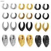 Leosoxs New Saddle Ear Tunnel Plug Piercing Ring Expander Mjerači za uši 1 par modnog nakita za piercing od nehrđajućeg čelika 6-30 mm