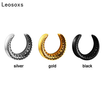 Leosoxs New Saddle Ear Tunnel Plug Piercing Ring Expander Ear Gauges 1 чифт неръждаема стомана 6-30 мм модни бижута за пиърсинг