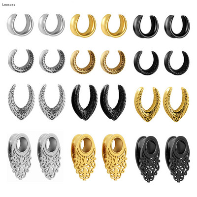 Leosoxs New Saddle Ear Tunnel Plug Piercing Ring Expander Mjerači za uši 1 par modnog nakita za piercing od nehrđajućeg čelika 6-30 mm