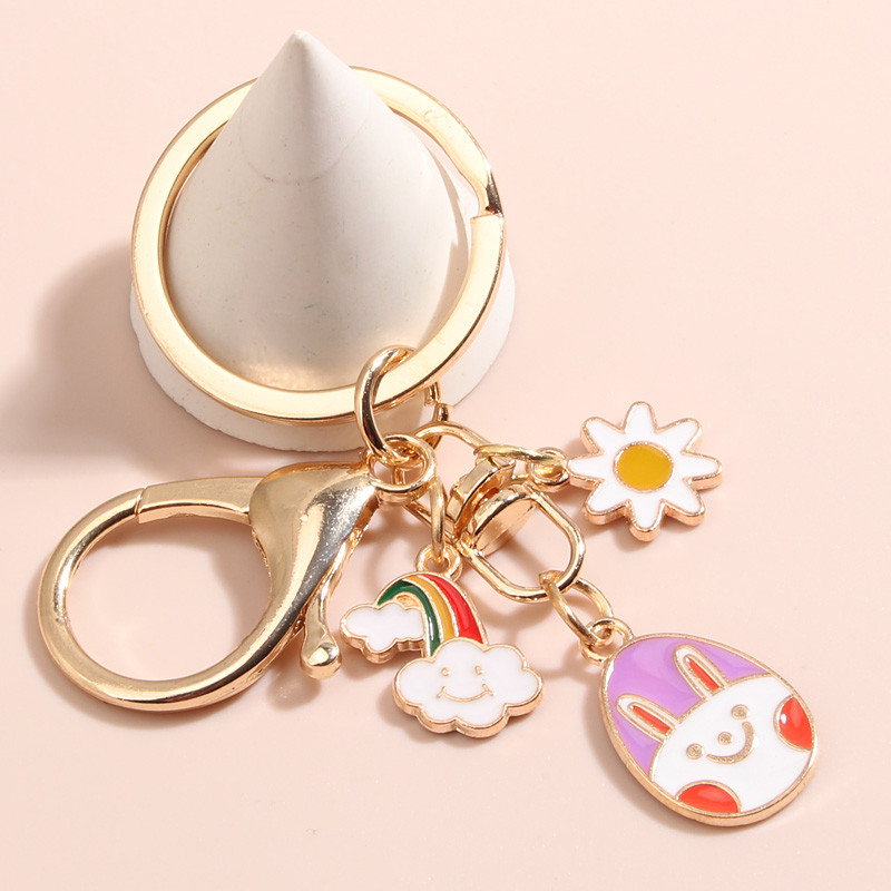 Χαριτωμένο Ζώο Μπρελόκ Κουνέλι Rainbow Cloud Flower Μπρελόκ Σμάλτο Μπρελόκ Δώρα Αναμνηστικά για Γυναίκες Ανδρικά DIY Χειροποίητα κοσμήματα