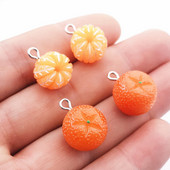 10 τμχ χαριτωμένα μικρά φρούτα 3D πορτοκαλί γούρια ρητίνης για σκουλαρίκια ευρήματα Υπέροχο αιωρούμενο μενταγιόν Κατασκευή κοσμημάτων μόδας DIY