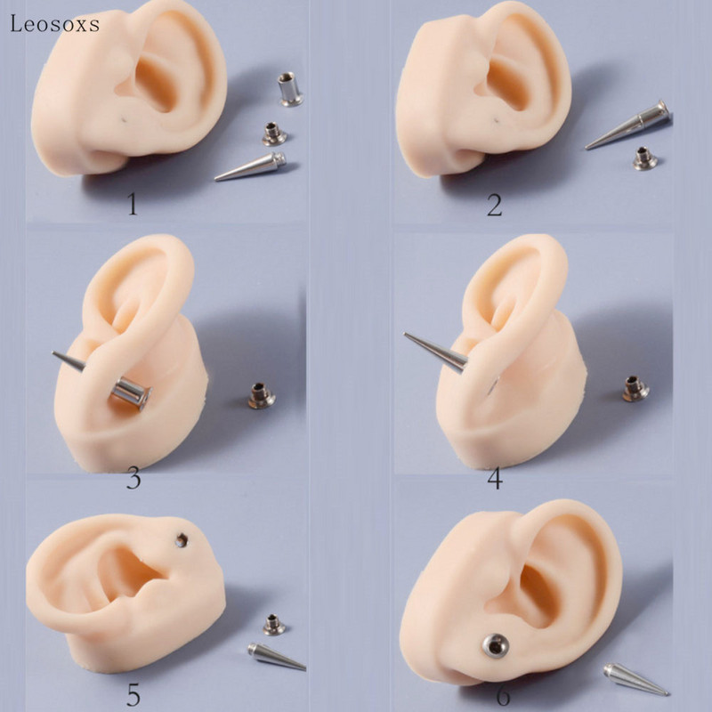 Leosoxs Ανοξείδωτο ατσάλι βύσμα αυτιού Taper Tunnel Gauger 2 σε 1 Ear Expander 2-20mm Κιτ βιδών τεντώματος Piercing Body Jewelry Νέο