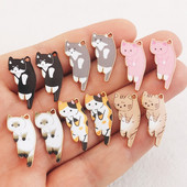15db 25x13mm divatos arany színű fémötvözet Kawaii zománc macska állati bűbáj medál fitt ékszer készítés barkács ékszer keresés