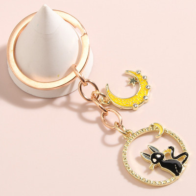 Breloc cu desene animate Moon Star Cat Breloc Email Breloc Cadouri suvenir pentru femei Bărbați Accesoriu geantă Cadouri bijuterii lucrate manual