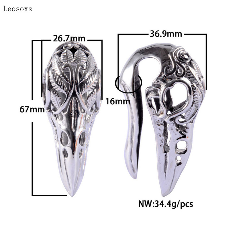 Leosoxs 2 buc. Bijuterii pentru piercing pentru ureche, din oțel inoxidabil, cu cap de pasăre pentru ureche.