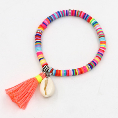 Bijuterii lucrate manual Brățări Boho pentru femei Brățară cu ciucuri cu margele din argilă polimerică colorată Cadouri pentru fete