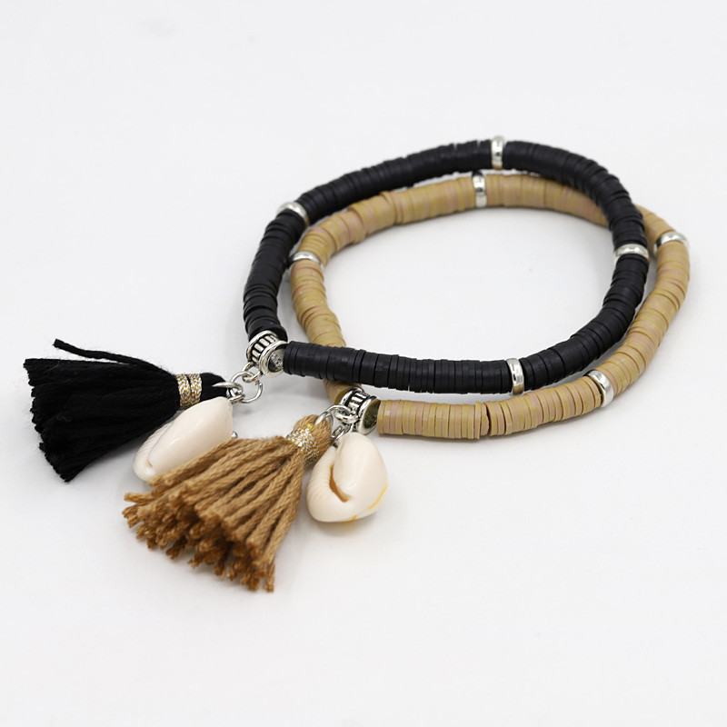 Bijuterii lucrate manual Brățări Boho pentru femei Brățară cu ciucuri cu margele din argilă polimerică colorată Cadouri pentru fete