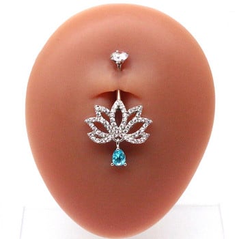 Leosoxs 1 бр. Euramerican Dragonfly Lotus Water Drop Gossip Belly Button Ring Вътрешна резба Пръстен за пъпа