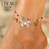 Βραχιόλι 17 χιλιομέτρων Bohemian Multilayer Χρυσό Χρυσό Βραχιόλι στο πόδι για γυναίκες Μόδα γυναικεία ποδαράκια κοσμήματα παραλίας με αλυσίδα ξυπόλυτων ποδιών