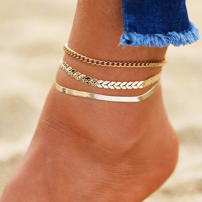 Βραχιόλι 17 χιλιομέτρων Bohemian Multilayer Χρυσό Χρυσό Βραχιόλι στο πόδι για γυναίκες Μόδα γυναικεία ποδαράκια κοσμήματα παραλίας με αλυσίδα ξυπόλυτων ποδιών