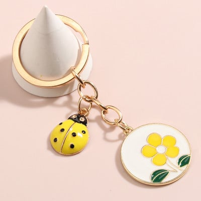 Χαριτωμένο μπρελόκ με σμάλτο Ηλίανθος πεταλούδα Κυρ Πασχαλίτσα Μπρελόκ Κήπος Μπρελόκ Φυτά Δώρα για Γυναίκες Άνδρες DIY Χειροποίητα κοσμήματα