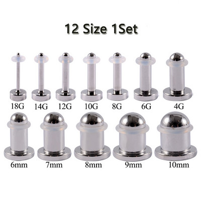 Leosoxs από ανοξείδωτο ατσάλι Cylinder Ear Expander φορείο Σετ Ωτομετρητές βύσματα Body Piercing Κοσμήματα για γυναίκες άνδρες