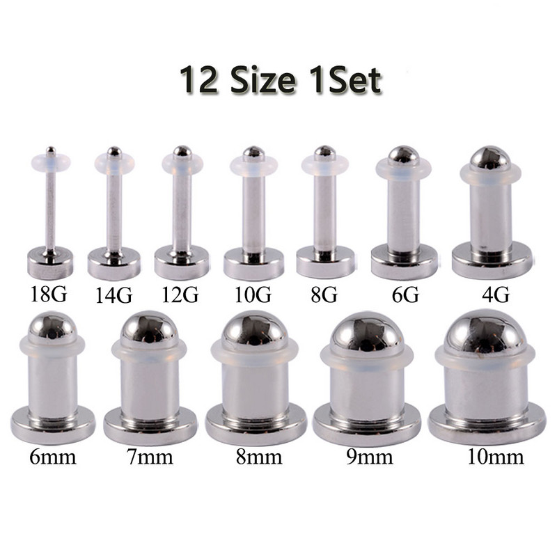 Leosoxs από ανοξείδωτο ατσάλι Cylinder Ear Expander φορείο Σετ Ωτομετρητές βύσματα Body Piercing Κοσμήματα για γυναίκες άνδρες