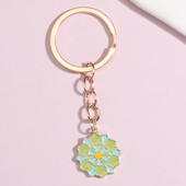 Χαριτωμένο μπρελόκ από σμάλτο Πολύχρωμο λουλούδι μπρελόκ Φυτά Μπρελόκ Αλυσίδες Αναμνηστικά δώρα για γυναίκες κορίτσια Τσάντα χειρός Αξεσουάρ DIY Κοσμήματα