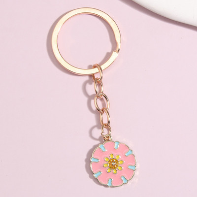 Χαριτωμένο μπρελόκ από σμάλτο Πολύχρωμο λουλούδι μπρελόκ Φυτά Μπρελόκ Αλυσίδες Αναμνηστικά δώρα για γυναίκες κορίτσια Τσάντα χειρός Αξεσουάρ DIY Κοσμήματα