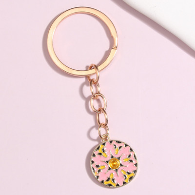 Χαριτωμένο μπρελόκ από σμάλτο Πολύχρωμο λουλούδι μπρελόκ Φυτά Μπρελόκ Αλυσίδες Αναμνηστικά δώρα για γυναίκες κορίτσια Τσάντα χειρός Αξεσουάρ DIY Κοσμήματα