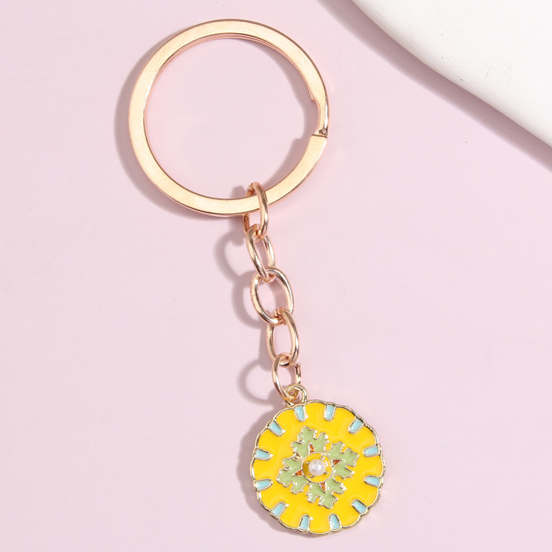 Χαριτωμένο μπρελόκ από σμάλτο Πολύχρωμο λουλούδι μπρελόκ Φυτά Μπρελόκ Αλυσίδες Αναμνηστικά δώρα για γυναίκες κορίτσια Τσάντα χειρός Αξεσουάρ DIY Κοσμήματα