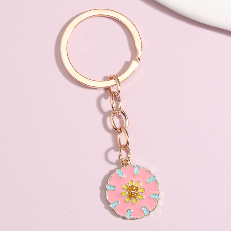 Χαριτωμένο μπρελόκ από σμάλτο Πολύχρωμο λουλούδι μπρελόκ Φυτά Μπρελόκ Αλυσίδες Αναμνηστικά δώρα για γυναίκες κορίτσια Τσάντα χειρός Αξεσουάρ DIY Κοσμήματα