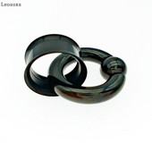 Leosoxs 1 σετ από ανοξείδωτο ατσάλι Διπλής λάμψης βύσμα βύσματος αυτιού βίδα Flesh Tunnel βύσμα μετρητή αυτιού Expander Κοσμήματα Piercing