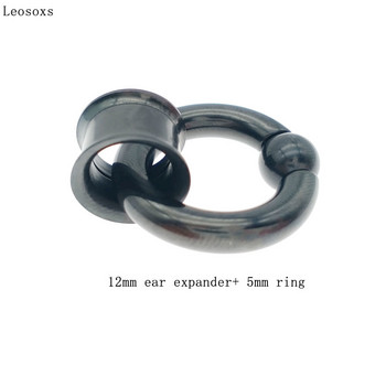 Leosoxs 1 комплект от неръждаема стомана Double Flare Ear Gauge Plug Screw Fit Flesh Tunnel Plug Ear Gauge Expander Пиърсинг за бижута