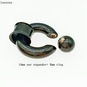 Leosoxs 1 комплект от неръждаема стомана Double Flare Ear Gauge Plug Screw Fit Flesh Tunnel Plug Ear Gauge Expander Пиърсинг за бижута