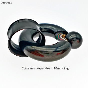 Leosoxs 1 комплект от неръждаема стомана Double Flare Ear Gauge Plug Screw Fit Flesh Tunnel Plug Ear Gauge Expander Пиърсинг за бижута