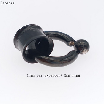 Leosoxs 1 комплект от неръждаема стомана Double Flare Ear Gauge Plug Screw Fit Flesh Tunnel Plug Ear Gauge Expander Пиърсинг за бижута