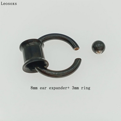 Leosoxs 1 σετ από ανοξείδωτο ατσάλι Διπλής λάμψης βύσμα βύσματος αυτιού βίδα Flesh Tunnel βύσμα μετρητή αυτιού Expander Κοσμήματα Piercing