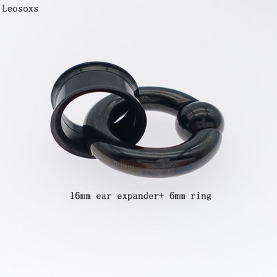 Leosoxs 1 σετ από ανοξείδωτο ατσάλι Διπλής λάμψης βύσμα βύσματος αυτιού βίδα Flesh Tunnel βύσμα μετρητή αυτιού Expander Κοσμήματα Piercing