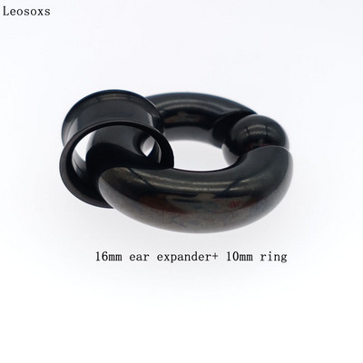 Leosoxs 1 σετ από ανοξείδωτο ατσάλι Διπλής λάμψης βύσμα βύσματος αυτιού βίδα Flesh Tunnel βύσμα μετρητή αυτιού Expander Κοσμήματα Piercing