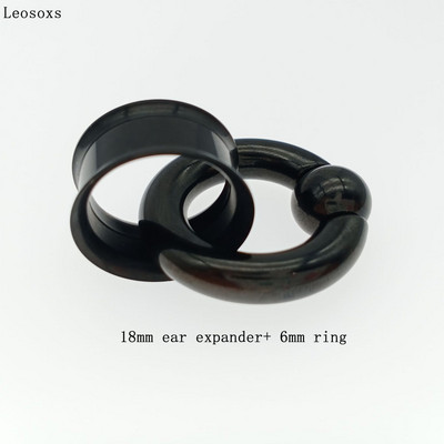 Leosoxs 1 σετ από ανοξείδωτο ατσάλι Διπλής λάμψης βύσμα βύσματος αυτιού βίδα Flesh Tunnel βύσμα μετρητή αυτιού Expander Κοσμήματα Piercing