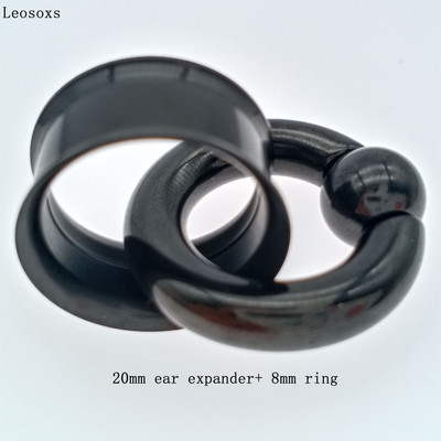 Leosoxs 1 σετ από ανοξείδωτο ατσάλι Διπλής λάμψης βύσμα βύσματος αυτιού βίδα Flesh Tunnel βύσμα μετρητή αυτιού Expander Κοσμήματα Piercing