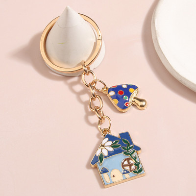 Breloc email cu desene animate Breloc pentru casă ciuperci Breloc cu frunze de floare Breloc pentru casă pentru femei Bărbați Chei de mașină DIY Bijuterii lucrate manual Cadouri