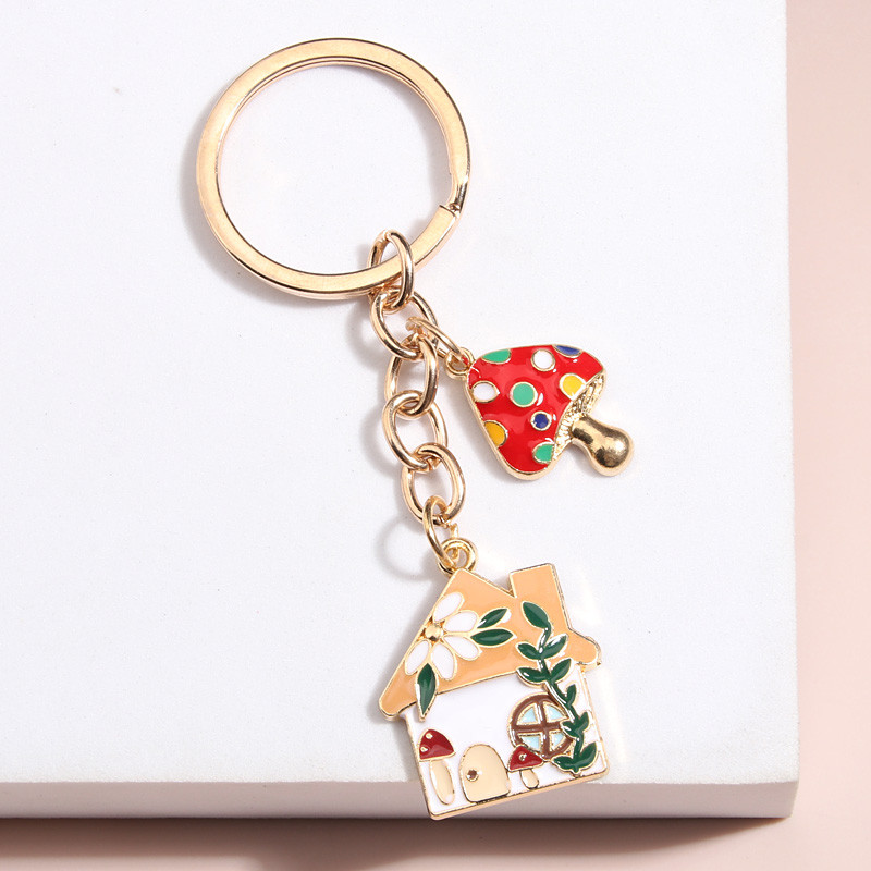 Breloc email cu desene animate Breloc pentru casă ciuperci Breloc cu frunze de floare Breloc pentru casă pentru femei Bărbați Chei de mașină DIY Bijuterii lucrate manual Cadouri