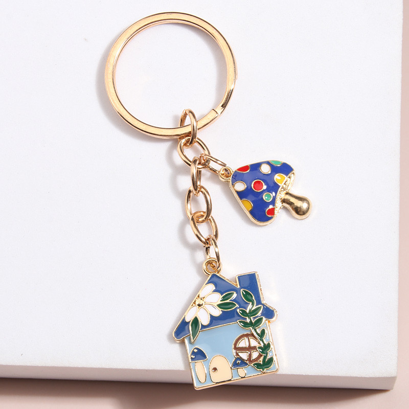 Breloc email cu desene animate Breloc pentru casă ciuperci Breloc cu frunze de floare Breloc pentru casă pentru femei Bărbați Chei de mașină DIY Bijuterii lucrate manual Cadouri