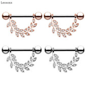 Leosoxs 2 buc. Inel pentru sâni, vândut la cald în Europa și America, inel popular din oțel inoxidabil cu zircon.