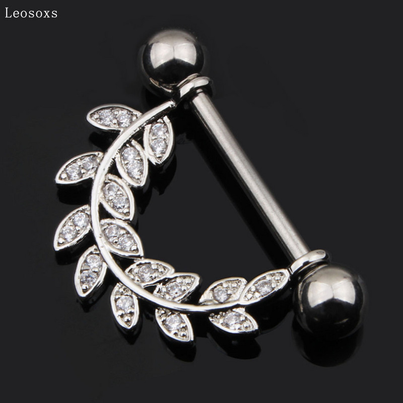 Leosoxs 2 buc. Inel pentru sâni, vândut la cald în Europa și America, inel popular din oțel inoxidabil cu zircon.